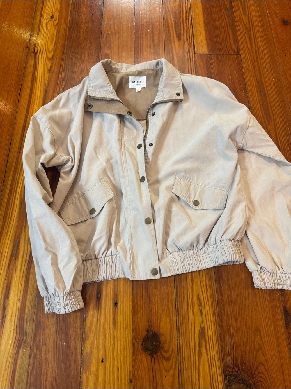 MINE Light Beige Utility Button-Front Jacket